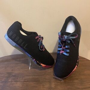 NOBULL Outwork Trainers m12 w13.5 black w/ rainbow soles